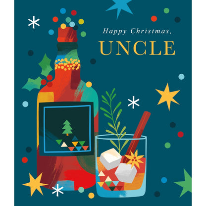 Uncle Christmas Card Happy Christmas Foiled Festive Tipple Xmas Greetings