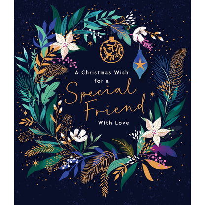 Special Friend Christmas Card With Love Festive Christmas Wreath Xmas Greetings