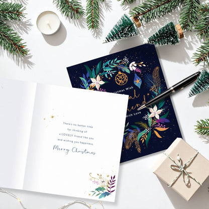 Special Friend Christmas Card With Love Festive Christmas Wreath Xmas Greetings