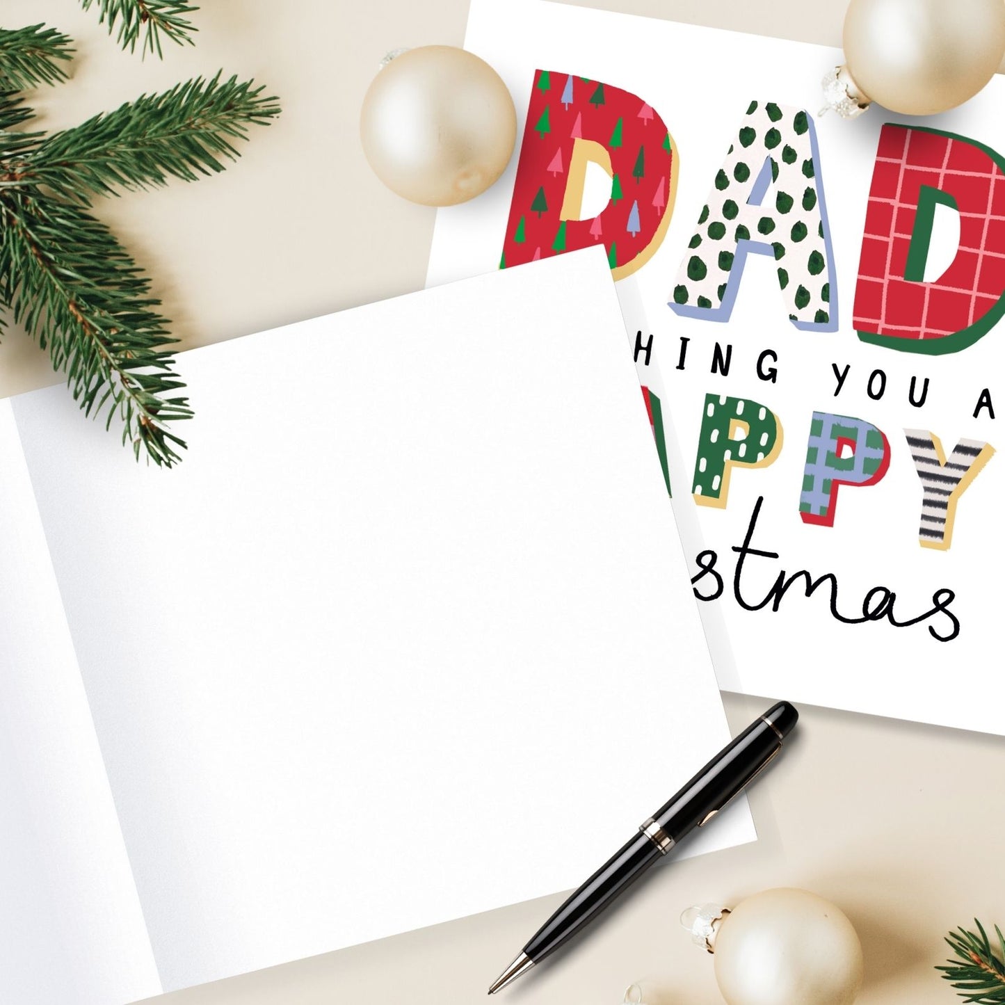 Dad Christmas Card Artistic Foiled Embossed Kindred Art Range Xmas Greetings