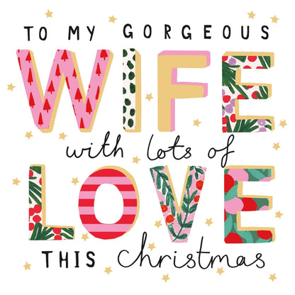 Gorgeous Wife Christmas Card Artistic Foiled Kindred Art Range Xmas Greetings