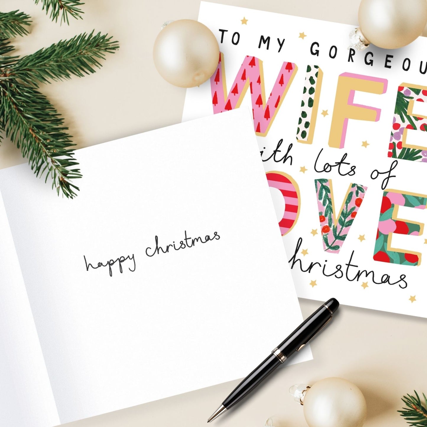 Gorgeous Wife Christmas Card Artistic Foiled Kindred Art Range Xmas Greetings