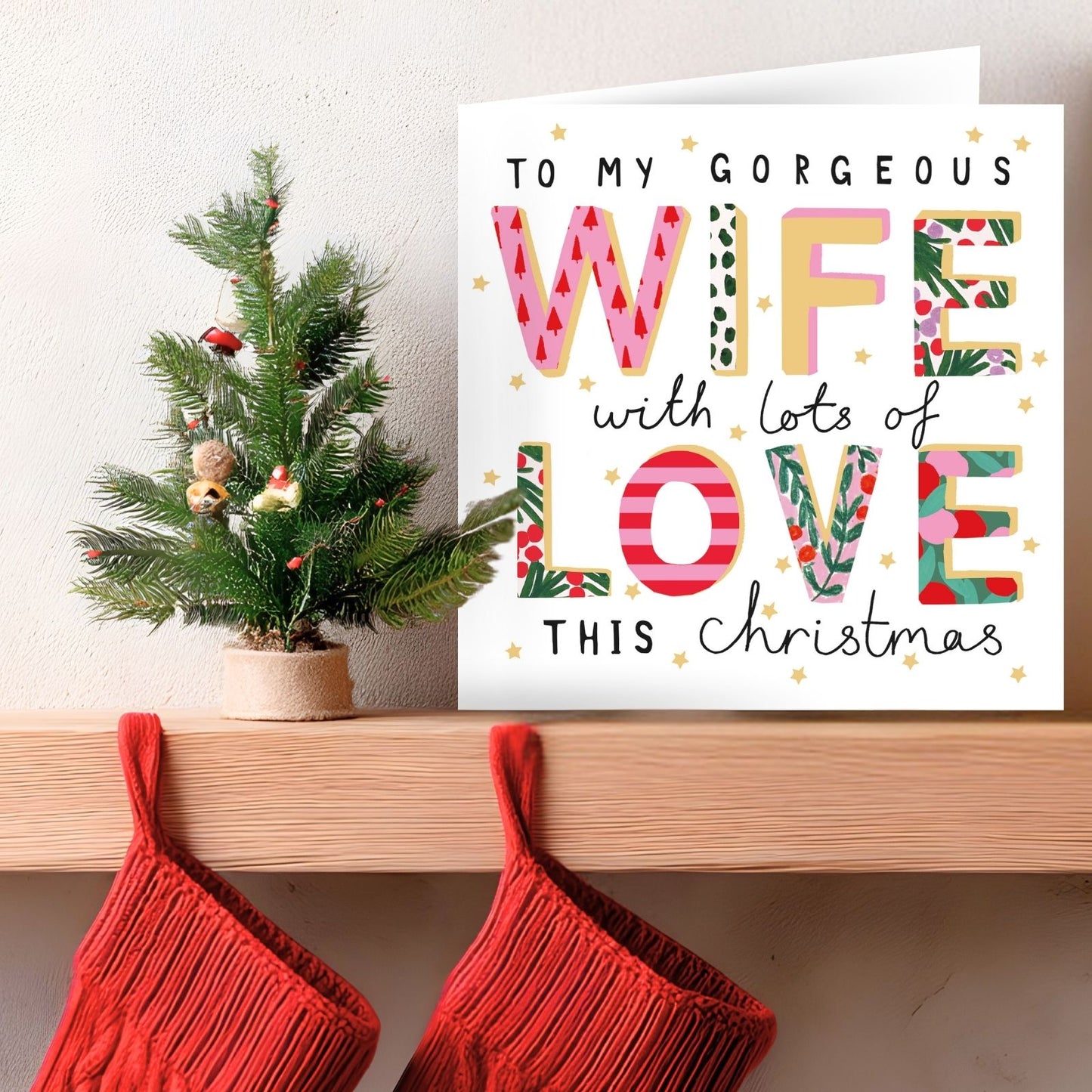 Gorgeous Wife Christmas Card Artistic Foiled Kindred Art Range Xmas Greetings