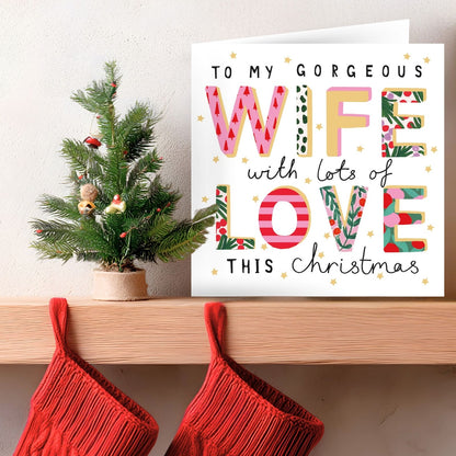 Gorgeous Wife Christmas Card Artistic Foiled Kindred Art Range Xmas Greetings