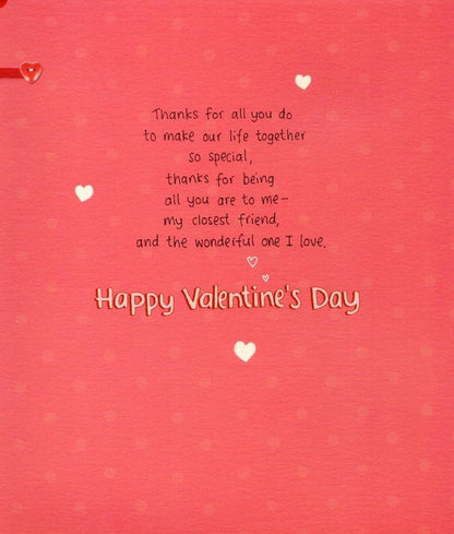 Beautiful Wife Thoughtful Verse Embellished Valentine's Card