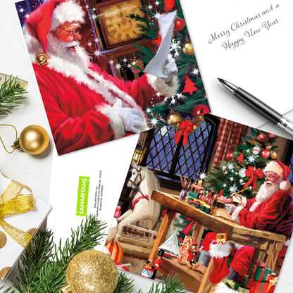 Box of 16 Father Christmas Samaritans Charity Christmas Cards