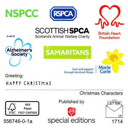 Box of 30 Assorted Characters Mini Multiple Charity Christmas Cards