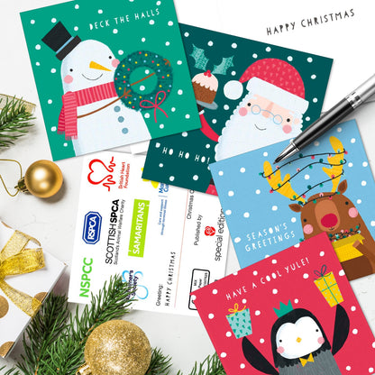 Box of 30 Assorted Characters Mini Multiple Charity Christmas Cards