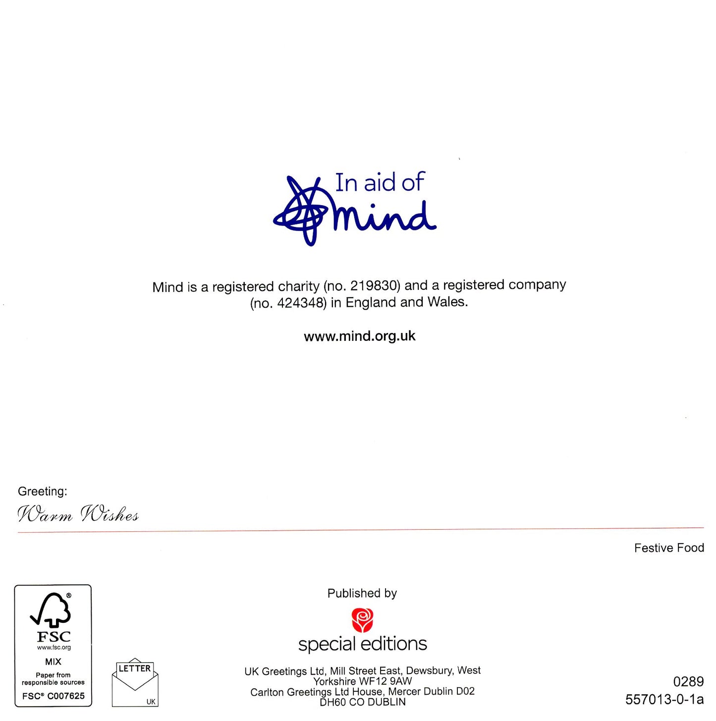 Box of 16 Festive Foods in Aid Of Mind Charity Christmas Cards