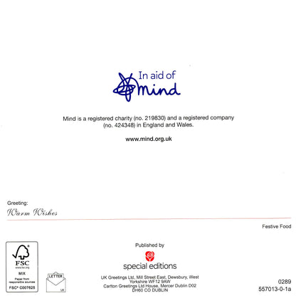 Box of 16 Festive Foods in Aid Of Mind Charity Christmas Cards