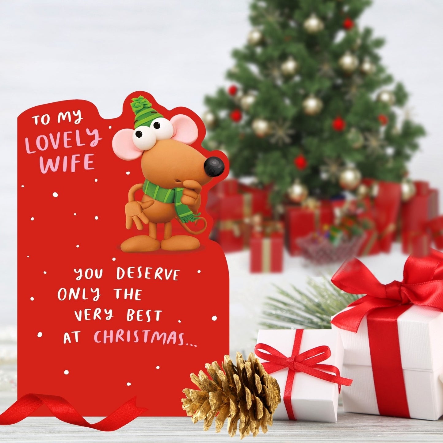 Crackers Pop Out To My Wife Funny You've Got Me Christmas Greeting Card