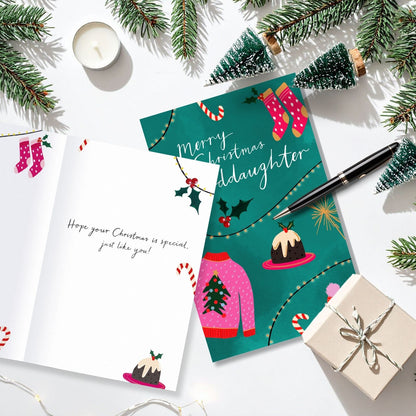 Goddaughter Christmas Card Merry Christmas Festive Celebration Xmas Greetings