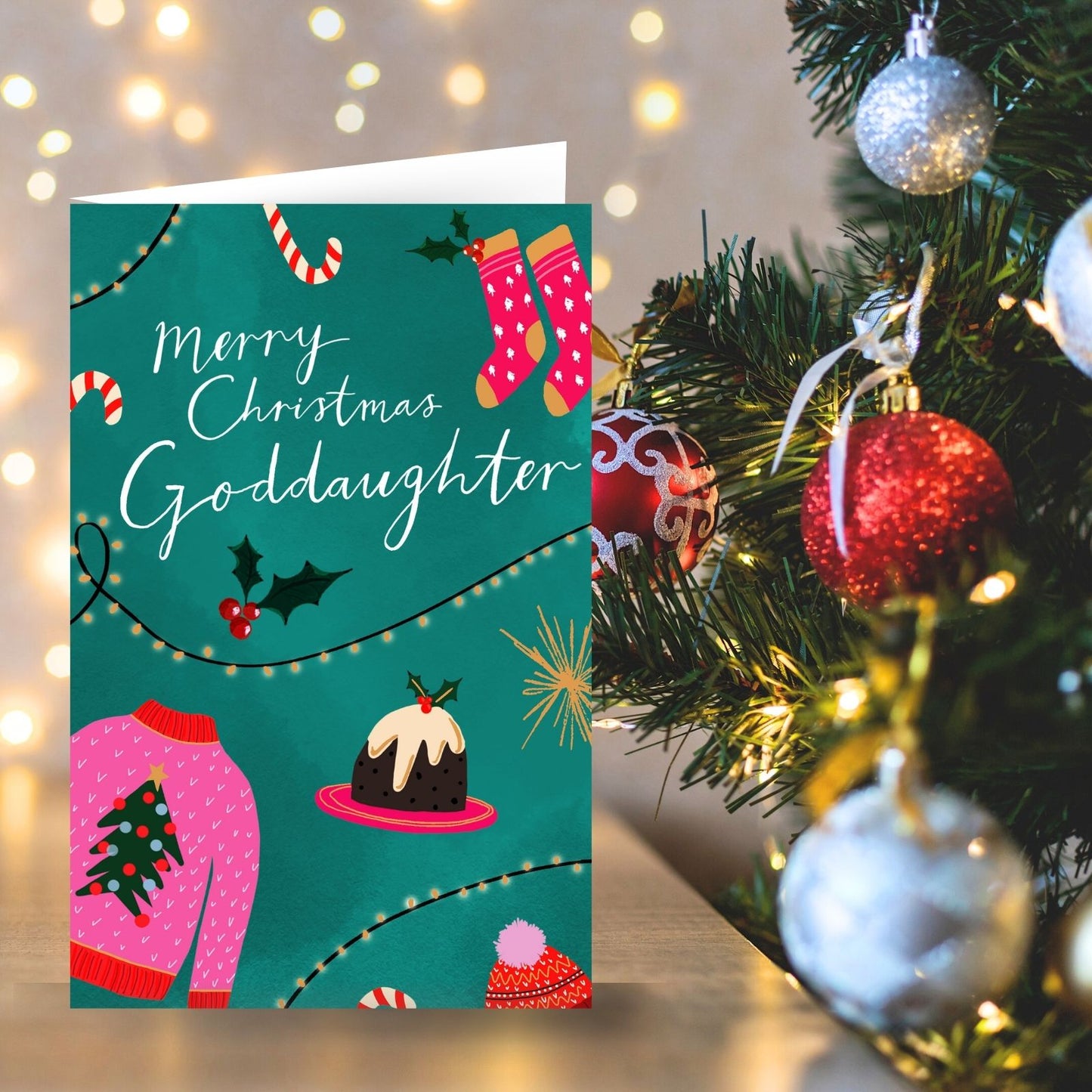 Goddaughter Christmas Card Merry Christmas Festive Celebration Xmas Greetings