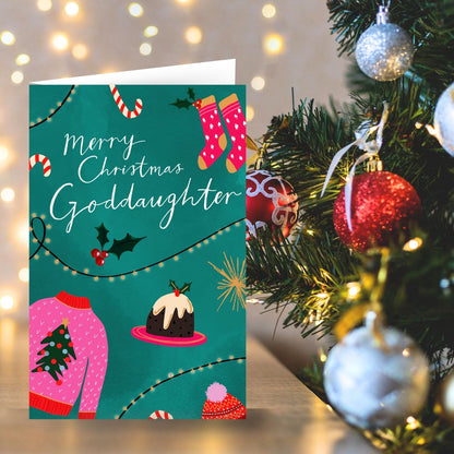 Goddaughter Christmas Card Merry Christmas Festive Celebration Xmas Greetings