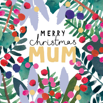 Mum Christmas Card Artistic Foiled Embossed Kindred Art Range Xmas Greetings