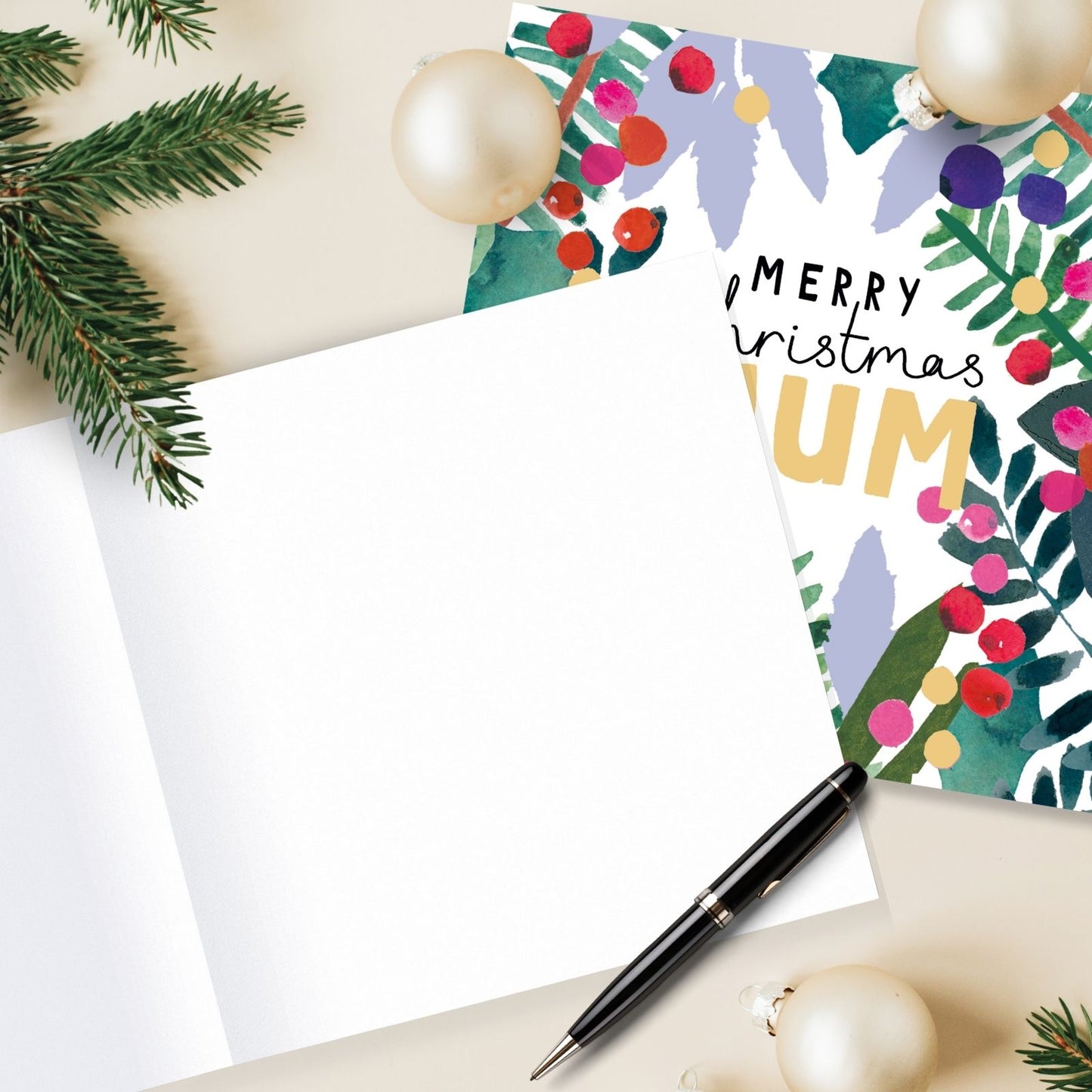 Mum Christmas Card Artistic Foiled Embossed Kindred Art Range Xmas Greetings