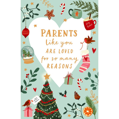 Christmas Card For Parents Festive You Are Loved Celebration Xmas Greetings