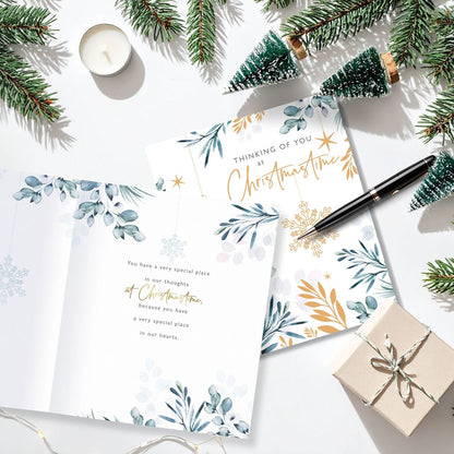 Thinking Of You Christmas Card At Christmastime Festive Foiled Xmas Greetings