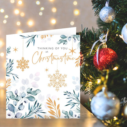 Thinking Of You Christmas Card At Christmastime Festive Foiled Xmas Greetings
