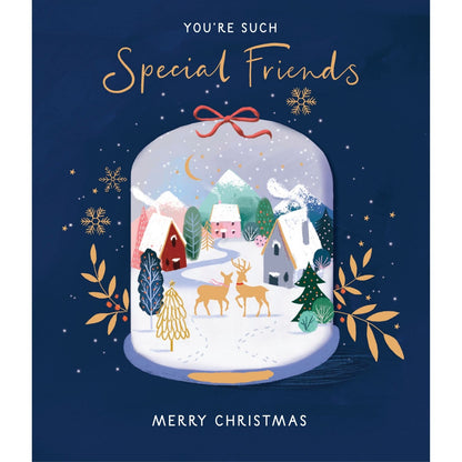 Friends Christmas Card Such Special Friends Festive Snowglobe Xmas Greetings