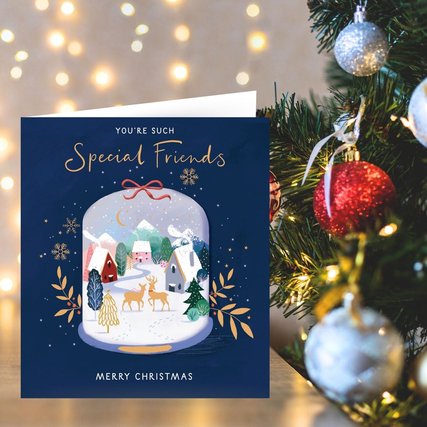 Friends Christmas Card Such Special Friends Festive Snowglobe Xmas Greetings
