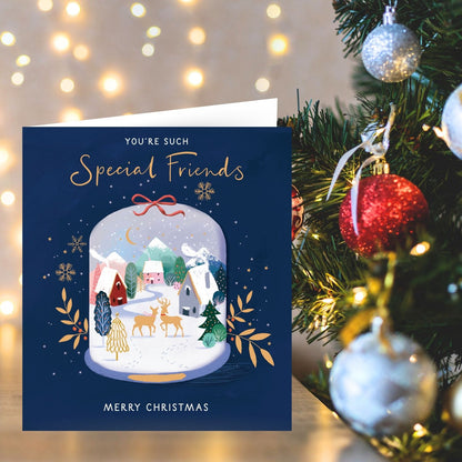 Friends Christmas Card Such Special Friends Festive Snowglobe Xmas Greetings