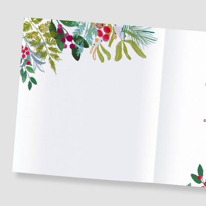 To Both Of You Christmas Card Gold Foiled Festive Foliage Couple Xmas Greetings