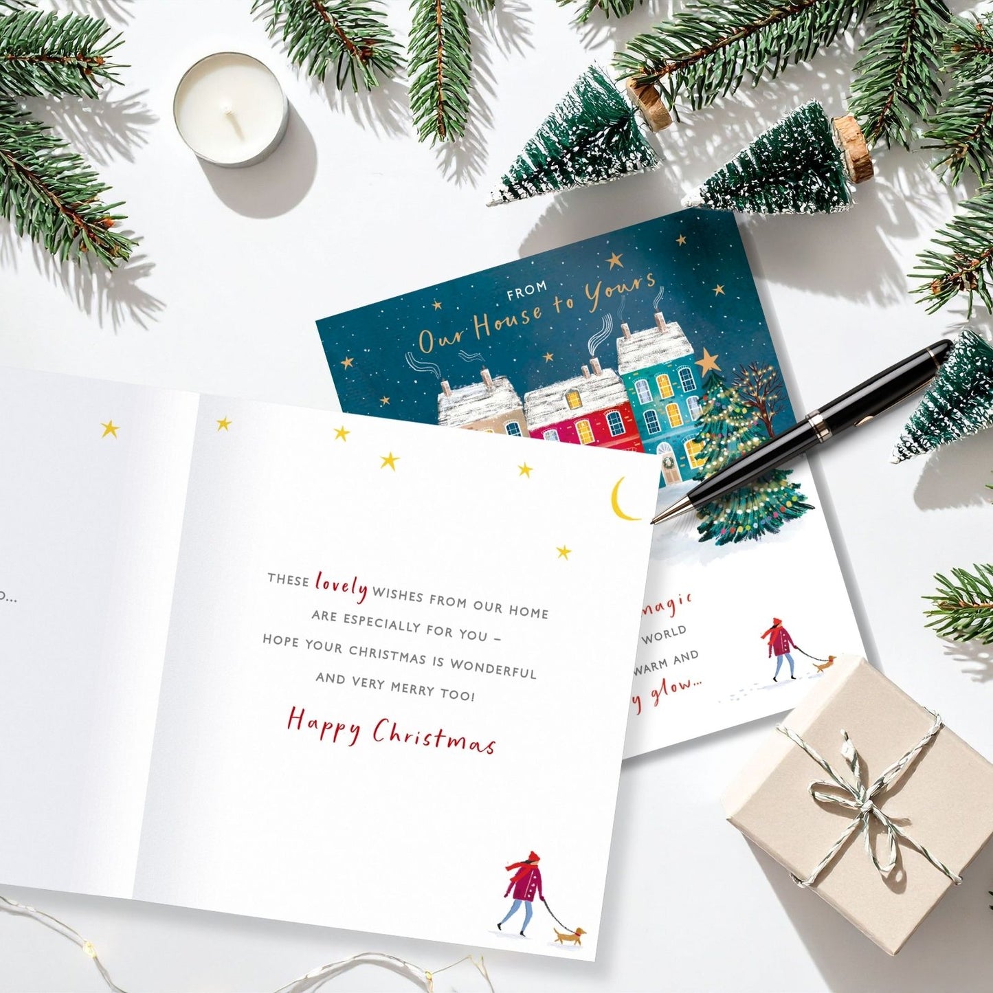 From Our House To Yours Christmas Card Magical Neighbours Xmas Greetings
