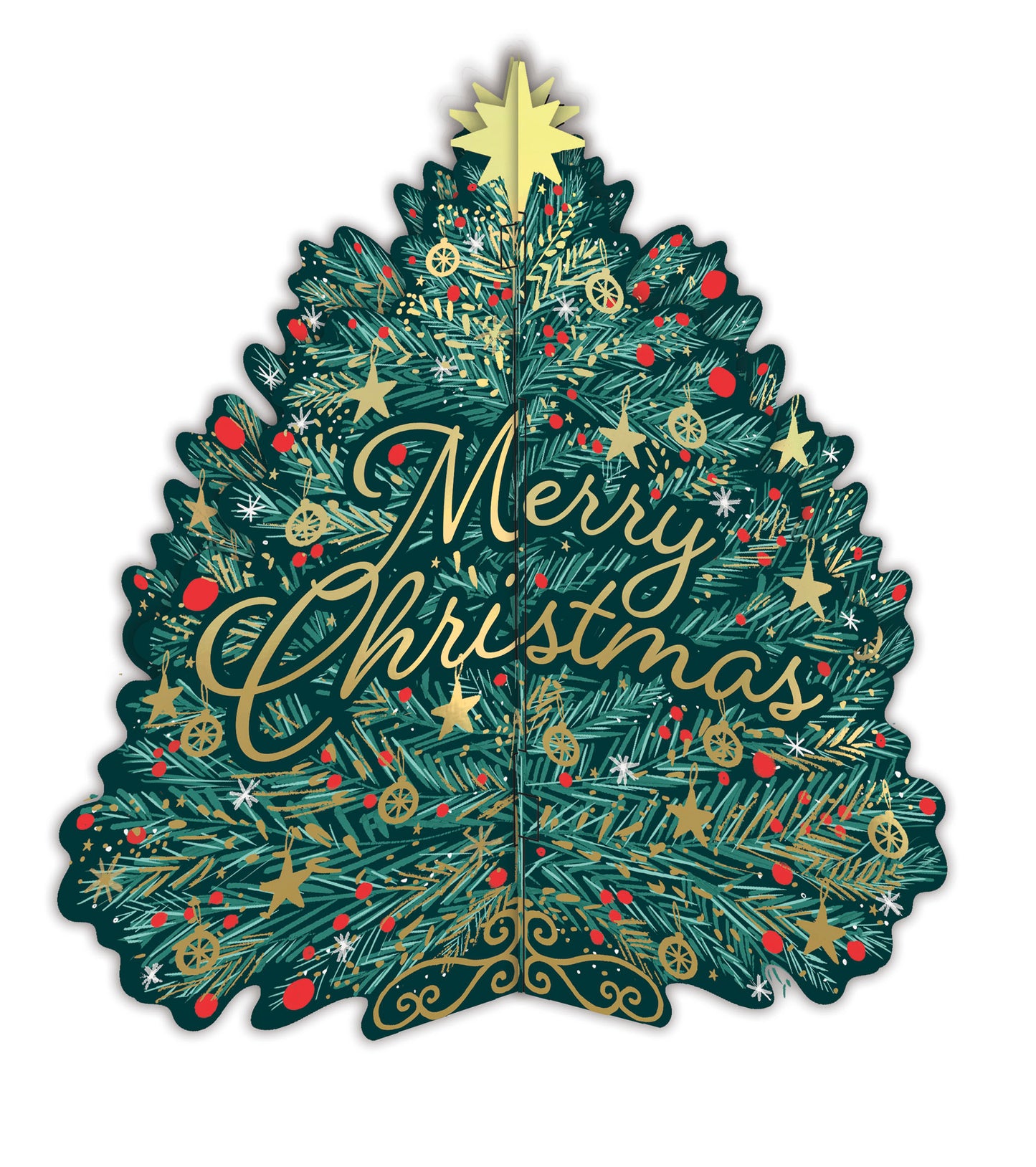 Box Of 6 Luxury 3D Xmas Tree Marie Curie Charity Christmas Cards