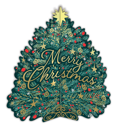 Box Of 6 Luxury 3D Xmas Tree Marie Curie Charity Christmas Cards