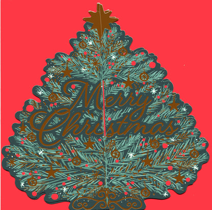 Box Of 6 Luxury 3D Xmas Tree Marie Curie Charity Christmas Cards