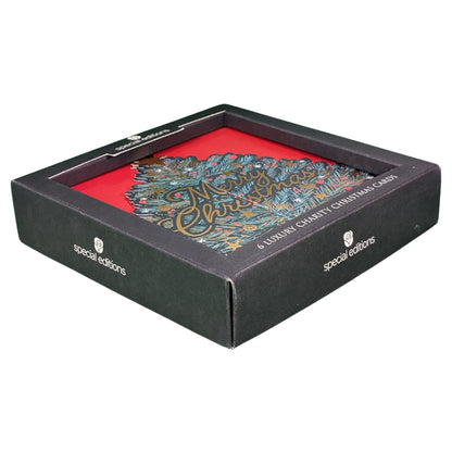 Box Of 6 Luxury 3D Xmas Tree Marie Curie Charity Christmas Cards