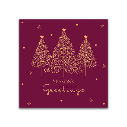 Pack Of 6 Season's Greetings Trees Charity Christmas Cards Multiple Charities
