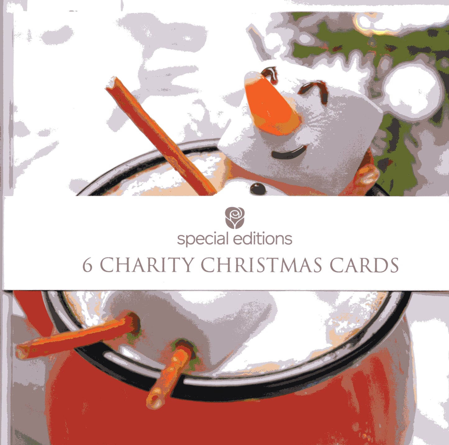 Pack Of 6 Marshmallow Snowman Charity Christmas Cards Multiple Charities