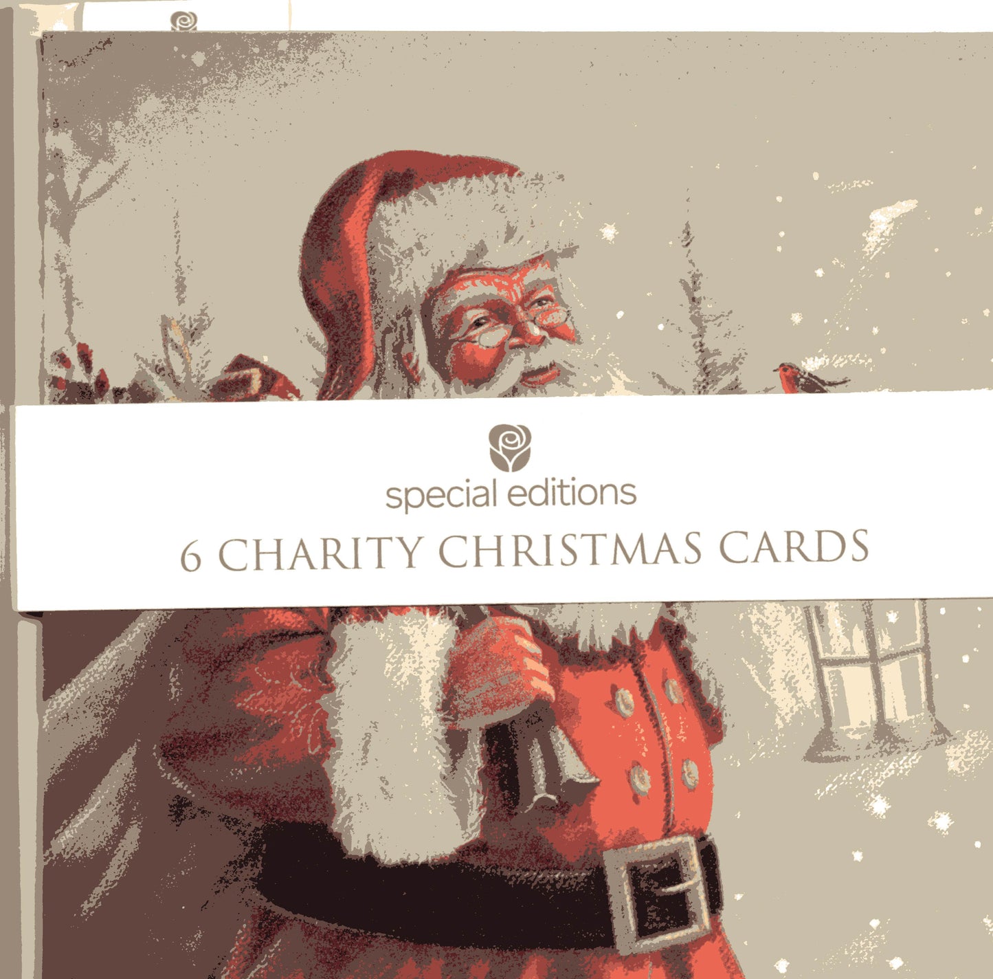 Pack Of 6 Father Christmas Charity Christmas Cards Multiple Charities