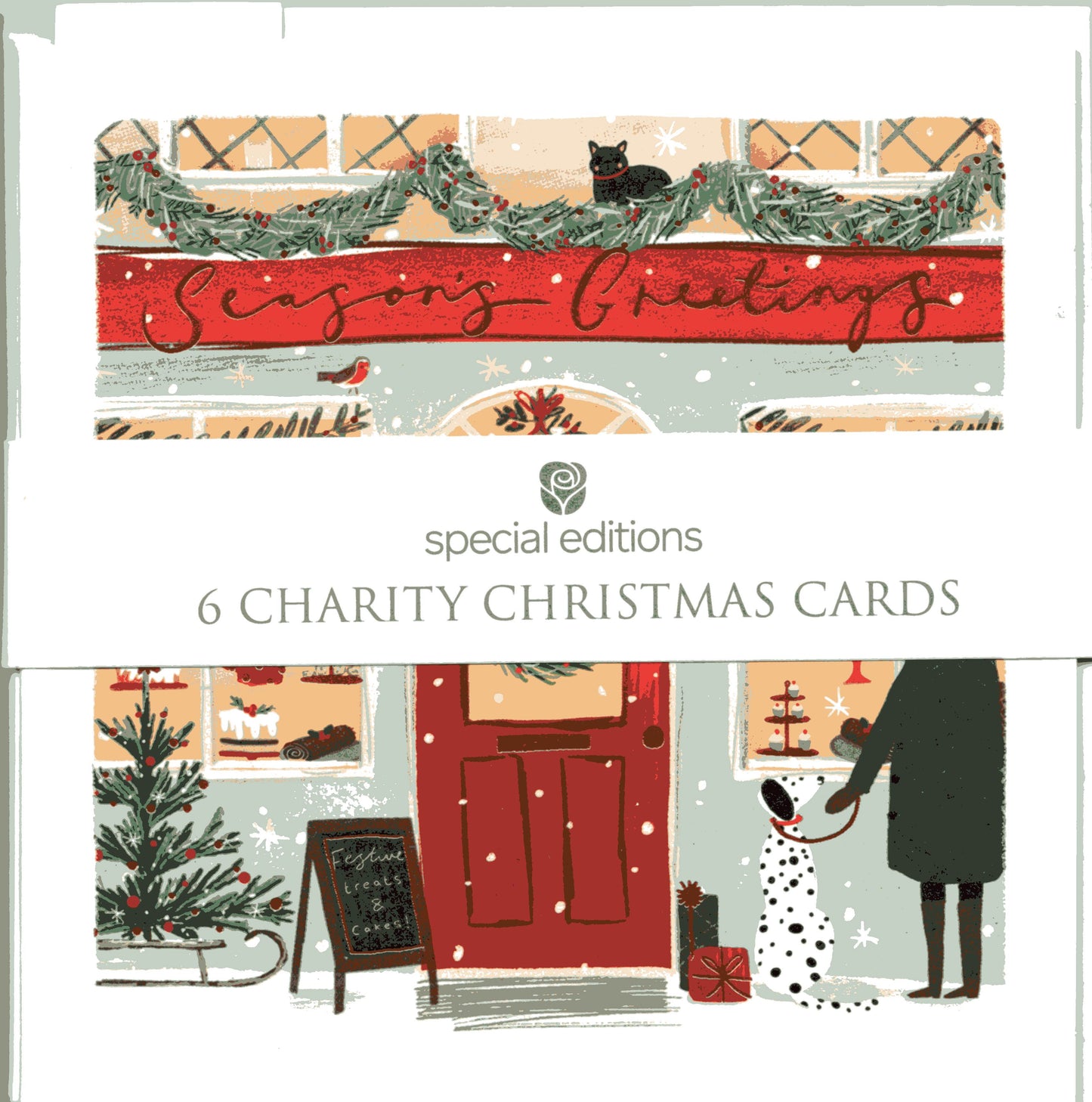 Pack Of 6 Season's Greetings Festive Charity Christmas Cards Multiple Charities