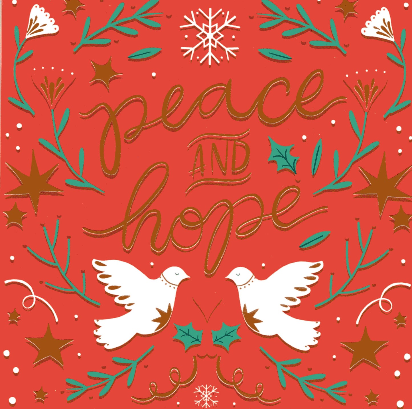 Box Of 10 Marie Curie Charity Peace & Hope Christmas Cards In 2 Designs