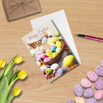Pack of 5 Happy Easter Chocolate Eggs Easter Cards