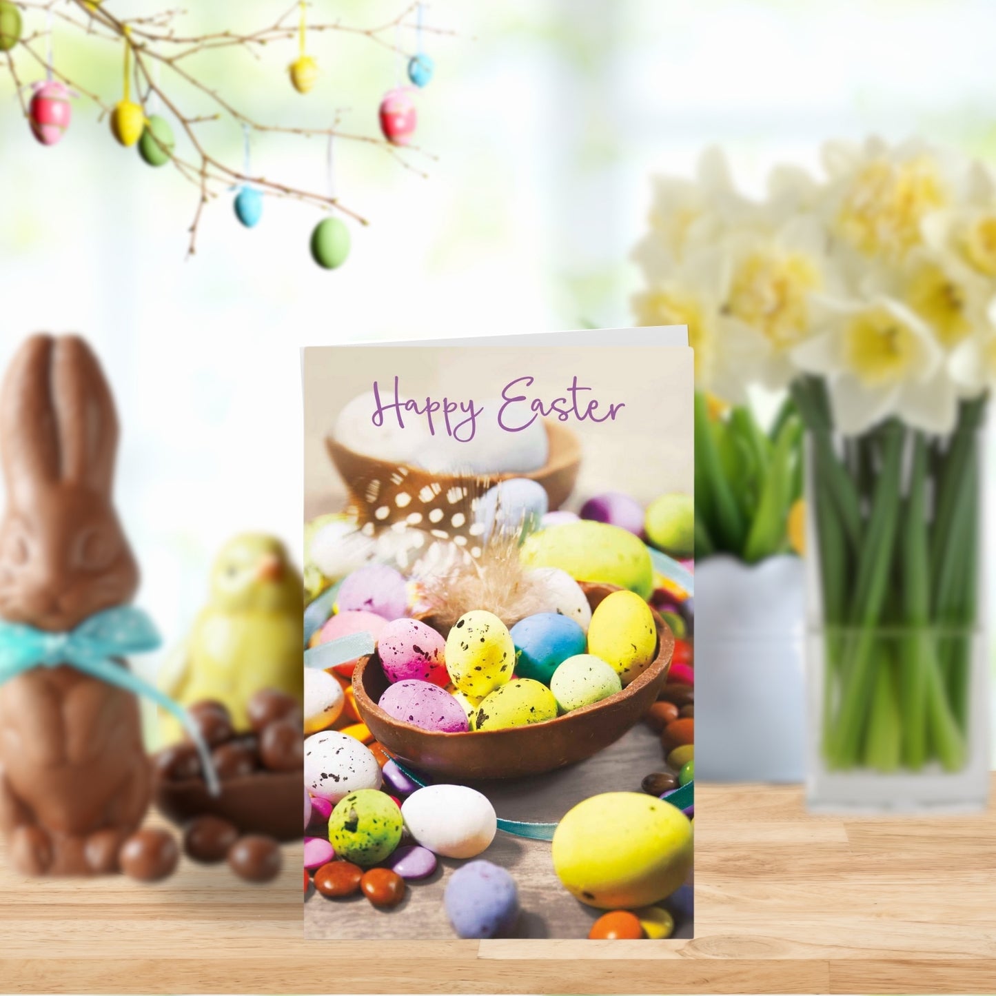 Pack of 5 Happy Easter Chocolate Eggs Easter Cards