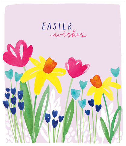 Easter Wishes Artistic Watercolour  Easter Greeting Card