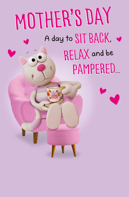 Funny A Day To Relax Cute Cat Mother's Day Card