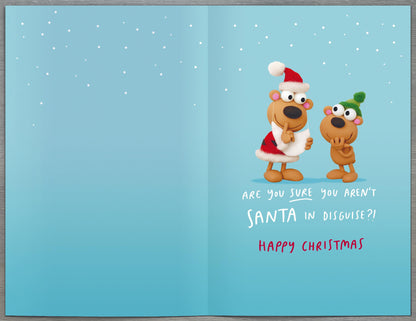 Crackers Grandad Funny Are You Santa In Disguise? Christmas Greeting Card