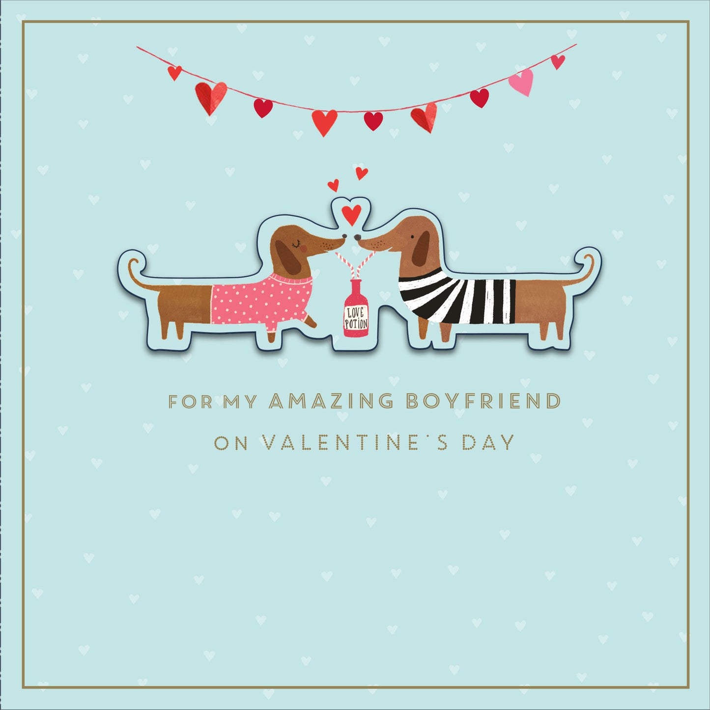 Amazing Boyfriend Puppy Love Potion Valentine's Day Hand-Finished Greeting Card