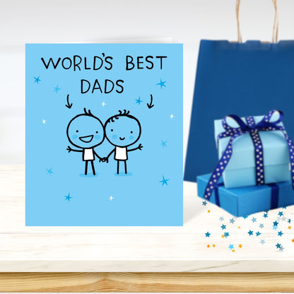 World's Best Dads Super Dads Unite! Father's Day Contemporary Greeting Card