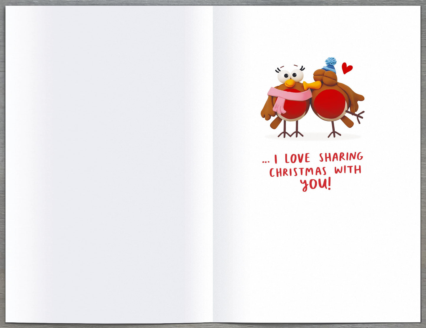Crackers Cute Robins To The One I Love At Christmas Greeting Card