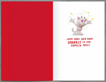 Crackers Lovely Daughter Cute Purrfectly Festive Cat Christmas Greeting Card