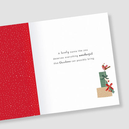 Special Nanna Christmas Card Festive Robins Delivering Gifts Xmas Greetings