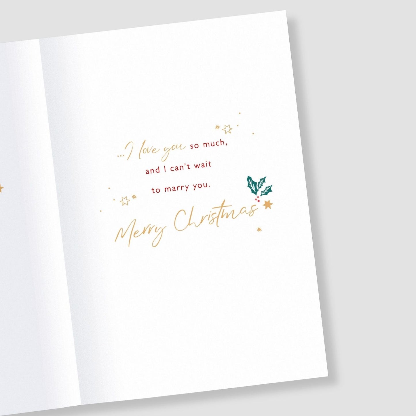 Fiancée Christmas Card With Love Foiled Robins & Champagne Flutes Xmas Greetings