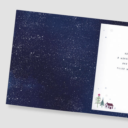Across the Miles Christmas Card Christmas Wishes Foiled Globe Xmas Greetings