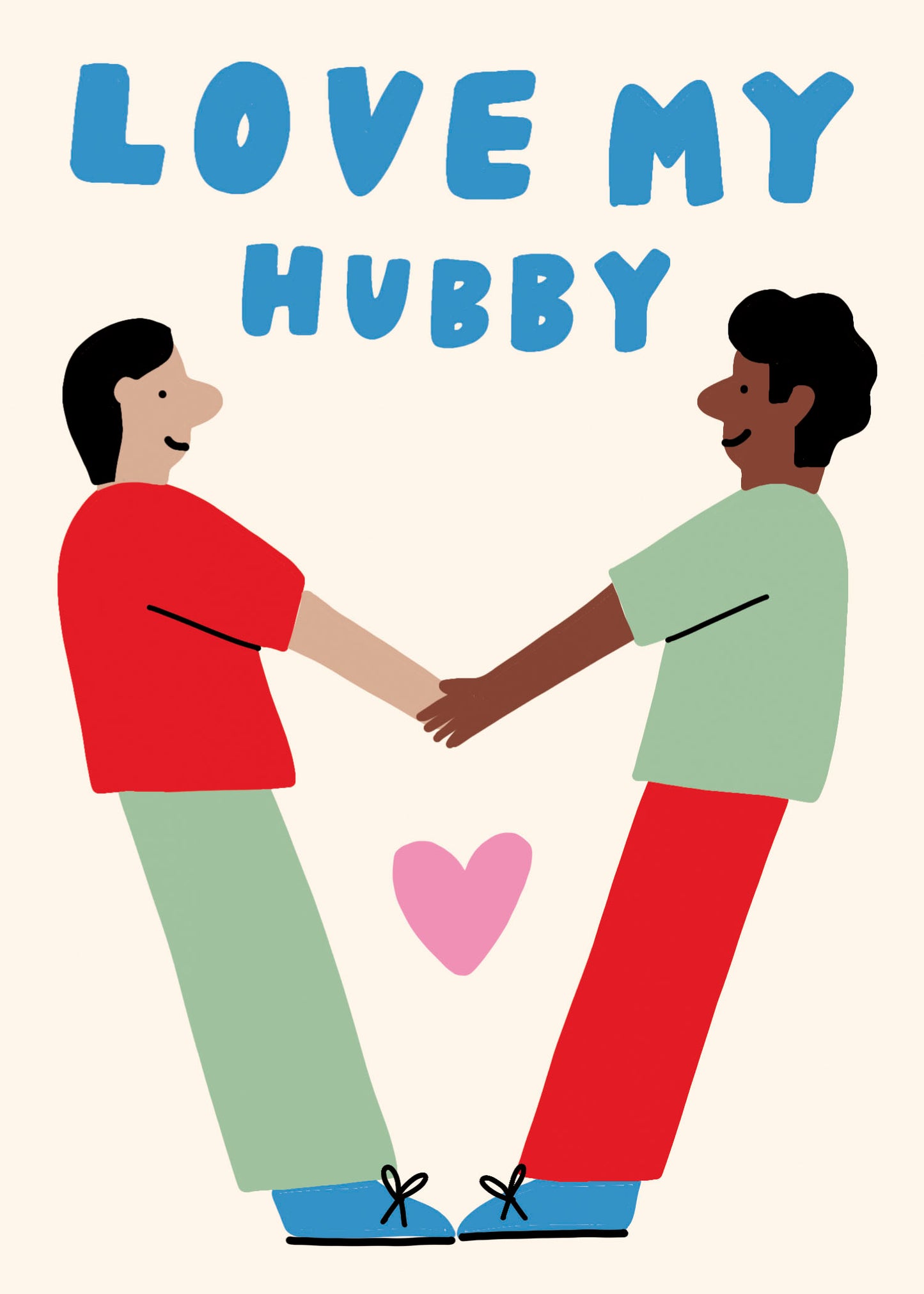 My Hubby Handholding Happiness Valentine's Day Contemporary Greeting Card